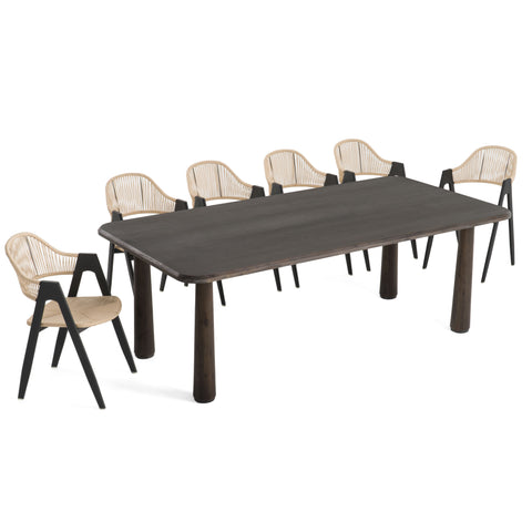 Modrest Rhea Modern 87" Dark Acacia Rectangular Dining Table Model VGWDMAR-DT2.2-DK