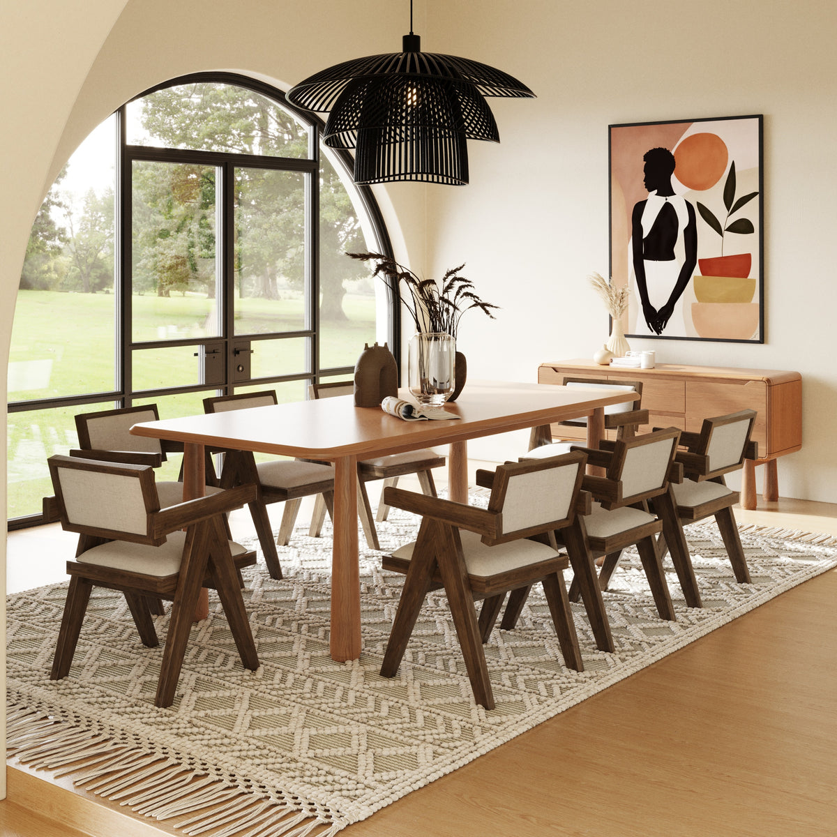 Modrest Rhea Modern 87" Natural Acacia Rectangular Dining Table Model VGWDMAR-DT2.2-NAT