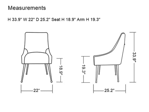 Modrest Castana Modern Blue Velvet & Gold Dining Chair (Set of 2) By VIG Furniture