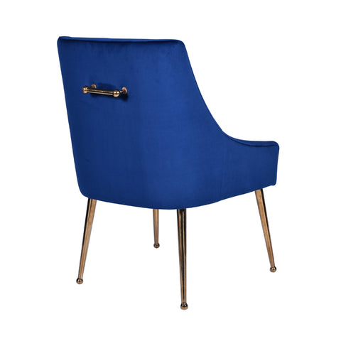 Modrest Castana Modern Blue Velvet & Gold Dining Chair (Set of 2) By VIG Furniture