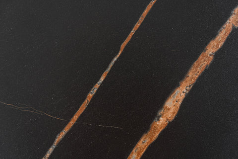 Modrest Ricko Modern Black Ceramic & Smoked Ash Freeform Coffee Table Model VGDW-DW5012-08