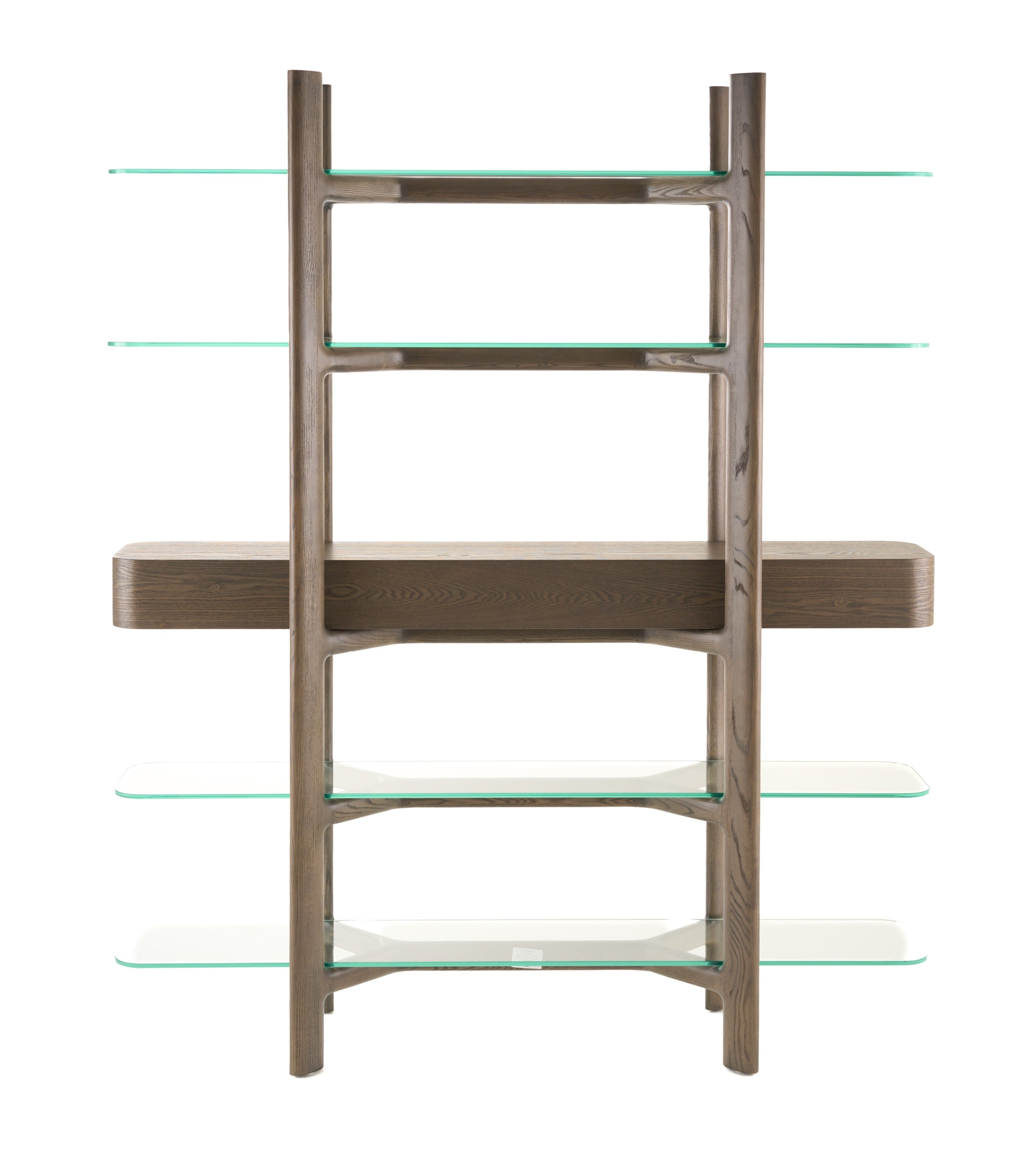 Modrest Rinaldi Mid Century Modern Grey Ash & Glass Bookshelf Model VGCS-DS-23006