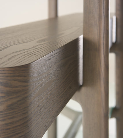 Modrest Rinaldi Mid Century Modern Grey Ash & Glass Bookshelf Model VGCS-DS-23006