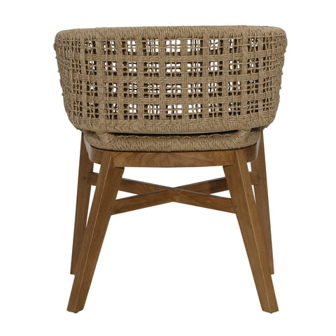 Keith Natural and Ivory Cushion Outdoor Dining Chair Set Of 2
