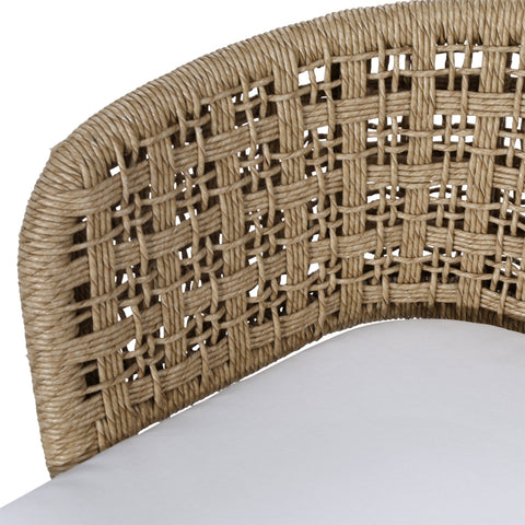 Keith Natural and Ivory Cushion Outdoor Dining Chair Set Of 2
