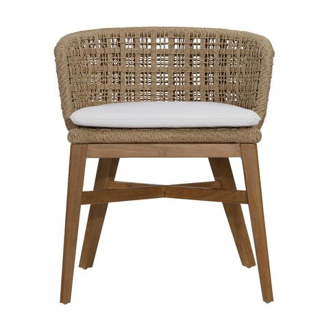 Keith Natural and Ivory Cushion Outdoor Dining Chair Set Of 2