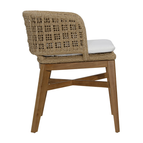 Keith Natural and Ivory Cushion Outdoor Dining Chair Set Of 2
