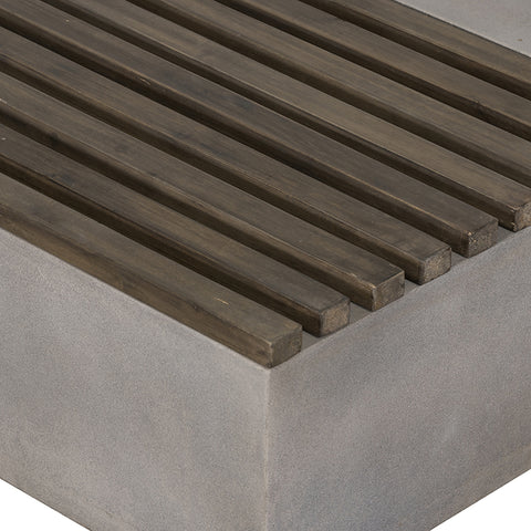 Modrest Delaware Modern Concrete & Acacia Square Coffee Table Model VGLBRIVI-CF85-01