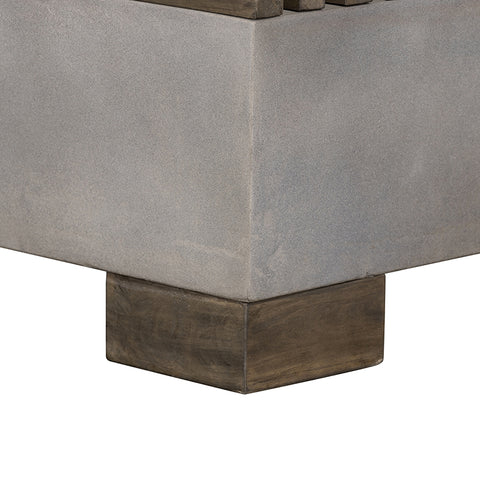 Modrest Delaware Modern Concrete & Acacia Square Coffee Table Model VGLBRIVI-CF85-01