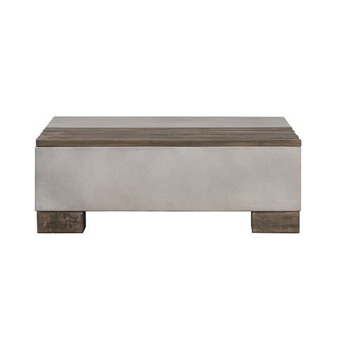 Modrest Delaware Modern Concrete & Acacia Square Coffee Table Model VGLBRIVI-CF85-01