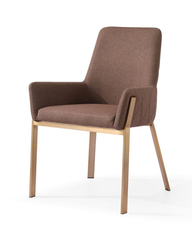 Modrest Robin Modern Brown & Brass Dining Chair By VIG Furniture