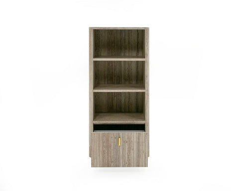 Nova Domus Roma Modern Faux Travertine & Gold Bookcase Model VGAN-ROMA-BOOK