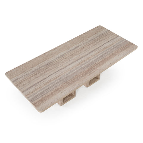 Nova Domus Roma Modern Travertine Rectangular Dining Table Model VGAN-ROMA-DT