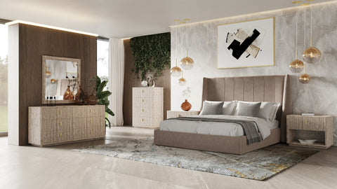 Modrest Roma Modern Taupe Microfiber Upholstered Bed Model VGVCBD2305-TPE