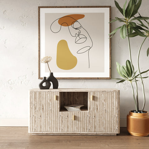 Nova Domus Roma Modern Faux Travertine & Gold File Cabinet Model VGAN-ROMA-FILE