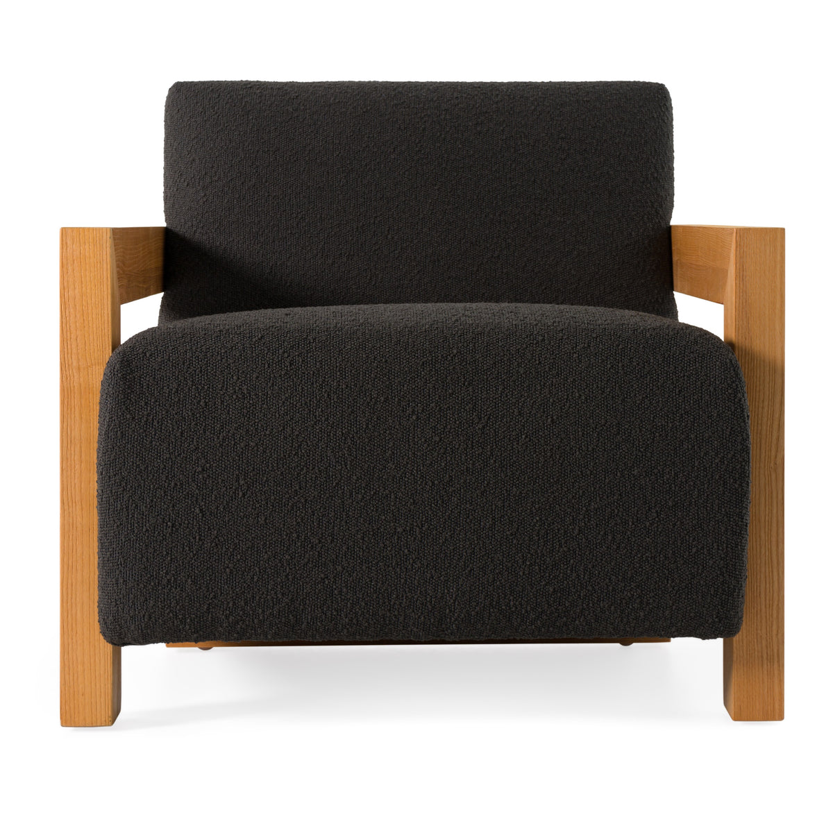 Modrest Rosen Modern Black Fabric & Natural Oak Accent Chair Model VGMF-L3128-BLK