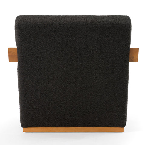 Modrest Rosen Modern Black Fabric & Natural Oak Accent Chair Model VGMF-L3128-BLK