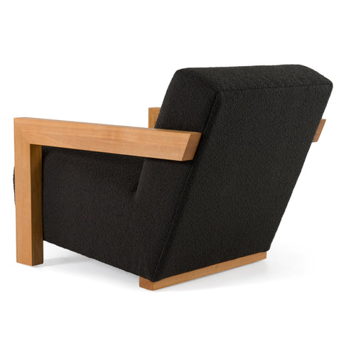 Modrest Rosen Modern Black Fabric & Natural Oak Accent Chair Model VGMF-L3128-BLK