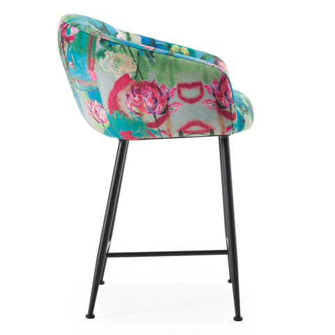 Modrest Roxann Modern Counter Stool In Funky Velvet Model VGEU-MC-9292CH-A-C-BS