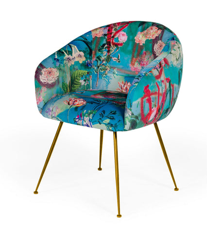 Modrest Roxann Contemporary Floral Velvet Gold Dining Chair By VIG Furniture