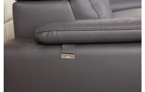 636 DivanItalia Dark Gray Sofa – Top Grain Italian LeatherModel:  636-DARK-GRAY-S