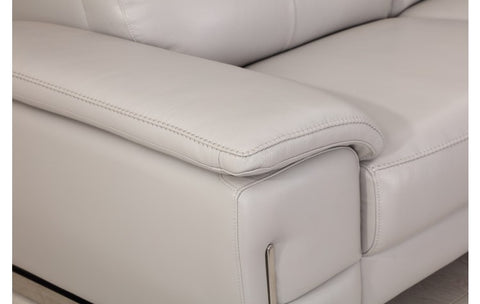 636 DivanItalia Light Gray Sofa and Loveseat Set – Top Grain Italian LeatherModel:  636-LIGHT-GRAY-2PC