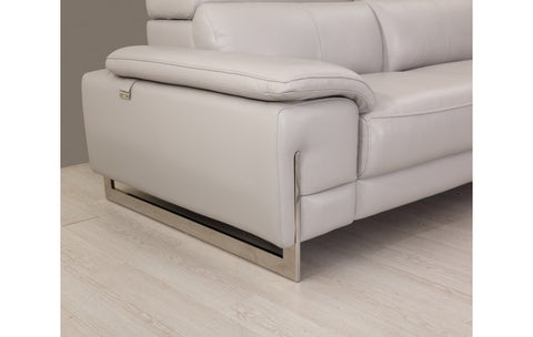 636 DivanItalia Light Gray Sofa and Loveseat Set – Top Grain Italian LeatherModel:  636-LIGHT-GRAY-2PC