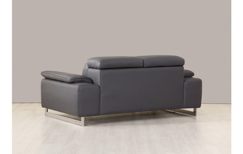 636 DivanItalia Dark Gray Sofa and Loveseat Set – Top Grain Italian LeatherModel:  636-DARK-GRAY-2PC