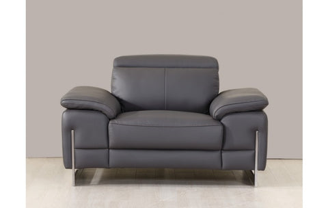636 DivanItalia Dark Gray Chair – Top Grain Italian LeatherModel:  636-DARK-GRAY-CH