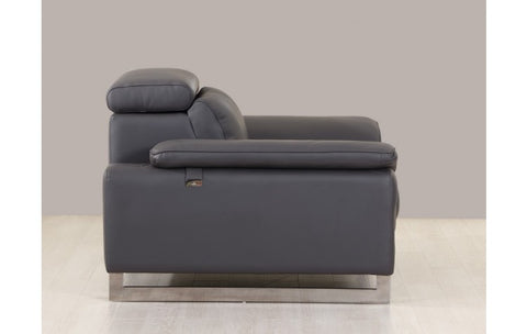 636 DivanItalia Dark Gray Chair – Top Grain Italian LeatherModel:  636-DARK-GRAY-CH