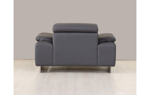 636 DivanItalia Dark Gray Chair – Top Grain Italian LeatherModel:  636-DARK-GRAY-CH
