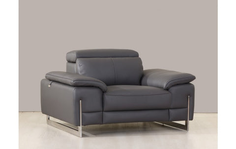 636 DivanItalia Dark Gray Chair – Top Grain Italian LeatherModel:  636-DARK-GRAY-CH