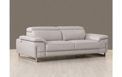 636 DivanItalia Light Gray Sofa and Loveseat Set – Top Grain Italian LeatherModel:  636-LIGHT-GRAY-2PC