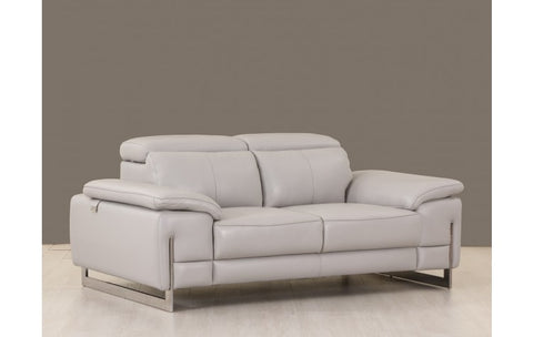 636 DivanItalia Light Gray Sofa and Loveseat Set – Top Grain Italian LeatherModel:  636-LIGHT-GRAY-2PC