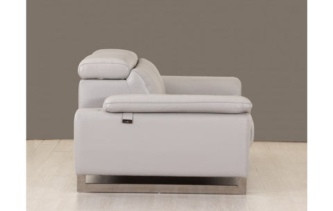 636 DivanItalia Light Gray Sofa and Loveseat Set – Top Grain Italian LeatherModel:  636-LIGHT-GRAY-2PC