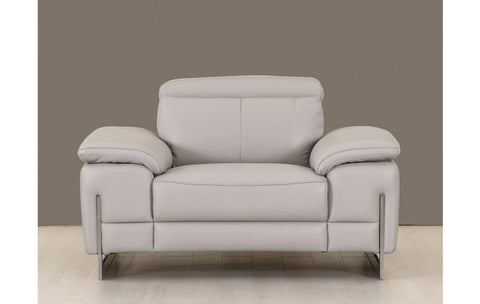 636 DivanItalia Light Gray Chair – Top Grain Italian LeatherModel:  636-LIGHT-GRAY-CH