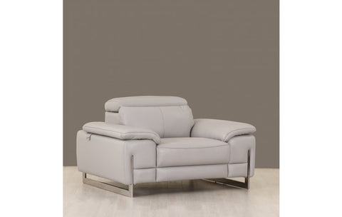 636 DivanItalia Light Gray Chair – Top Grain Italian LeatherModel:  636-LIGHT-GRAY-CH
