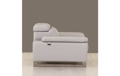 636 DivanItalia Light Gray Chair – Top Grain Italian LeatherModel:  636-LIGHT-GRAY-CH
