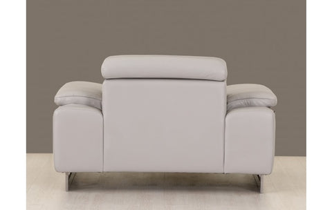 636 DivanItalia Light Gray Chair – Top Grain Italian LeatherModel:  636-LIGHT-GRAY-CH