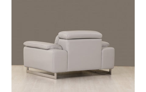 636 DivanItalia Light Gray Chair – Top Grain Italian LeatherModel:  636-LIGHT-GRAY-CH