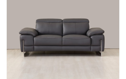 636 DivanItalia Dark Gray Sofa and Loveseat Set – Top Grain Italian LeatherModel:  636-DARK-GRAY-2PC