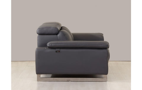 636 DivanItalia Dark Gray Sofa and Loveseat Set – Top Grain Italian LeatherModel:  636-DARK-GRAY-2PC