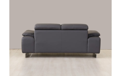 636 DivanItalia Dark Gray Sofa and Loveseat Set – Top Grain Italian LeatherModel:  636-DARK-GRAY-2PC