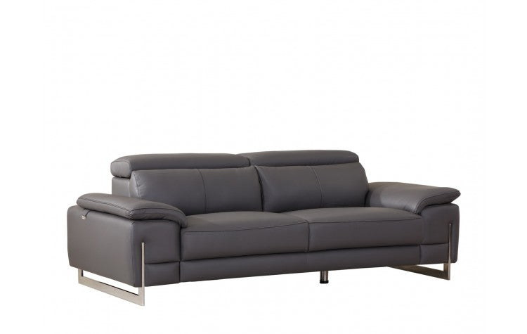 636 DivanItalia Dark Gray Sofa – Top Grain Italian LeatherModel:  636-DARK-GRAY-S