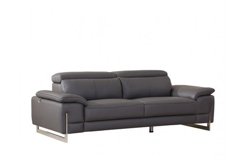 636 DivanItalia Dark Gray Sofa – Top Grain Italian LeatherModel:  636-DARK-GRAY-S