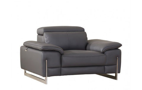 636 DivanItalia Dark Gray Chair – Top Grain Italian LeatherModel:  636-DARK-GRAY-CH