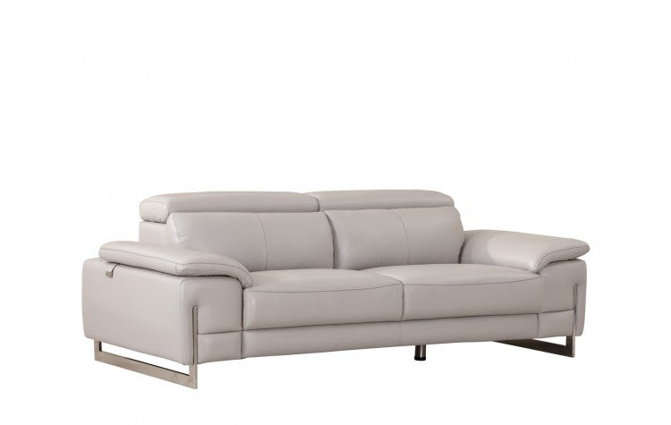 636 DivanItalia Light Gray Sofa – Top Grain Italian LeatherModel:  636-LIGHT-GRAY-S