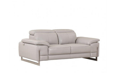 636 DivanItalia Light Gray Loveseat – Top Grain Italian LeatherModel:  636-LIGHT-GRAY-L