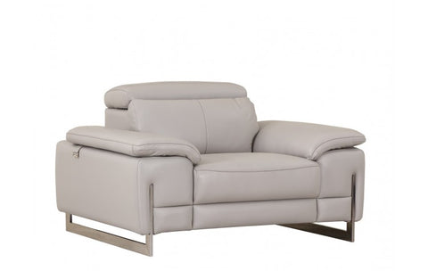 636 DivanItalia Light Gray Chair – Top Grain Italian LeatherModel:  636-LIGHT-GRAY-CH