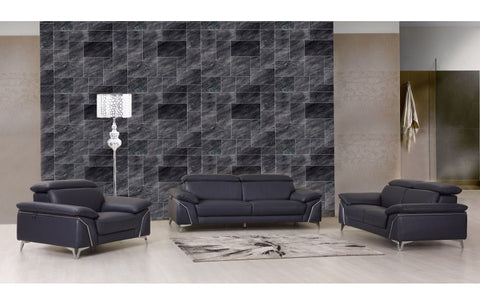 727 DivanItalia Navy Sofa Set – Top Grain Italian LeatherModel:  727-NAVY